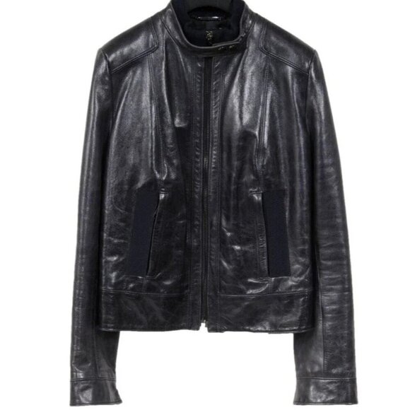 Dolce & Gabbana Vintage Café Racer Style Leather Jacket - Picture 1 of 6